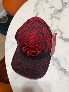 Nasty Pig Red and Black Snake Print Baseball Cap